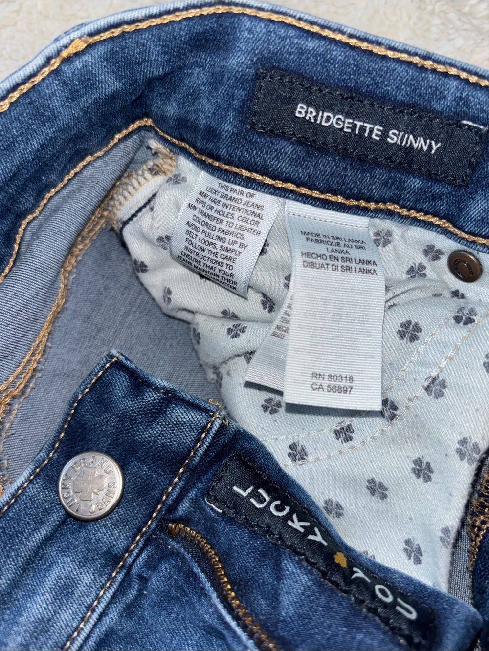 Lucky Brand Dark Wash Blue Distressed Bridgette Skinny Jeans - Picture 7 of 9